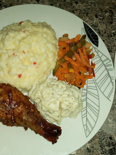 A picture of African Samp & Chicken.