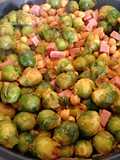 Coles de Bruselas con garbanzos
