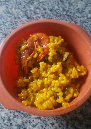 Una foto de Arroz meloso de gambas
