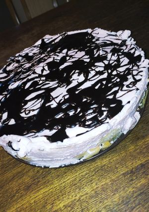 Kefires-babapiskótás torta recept fotója