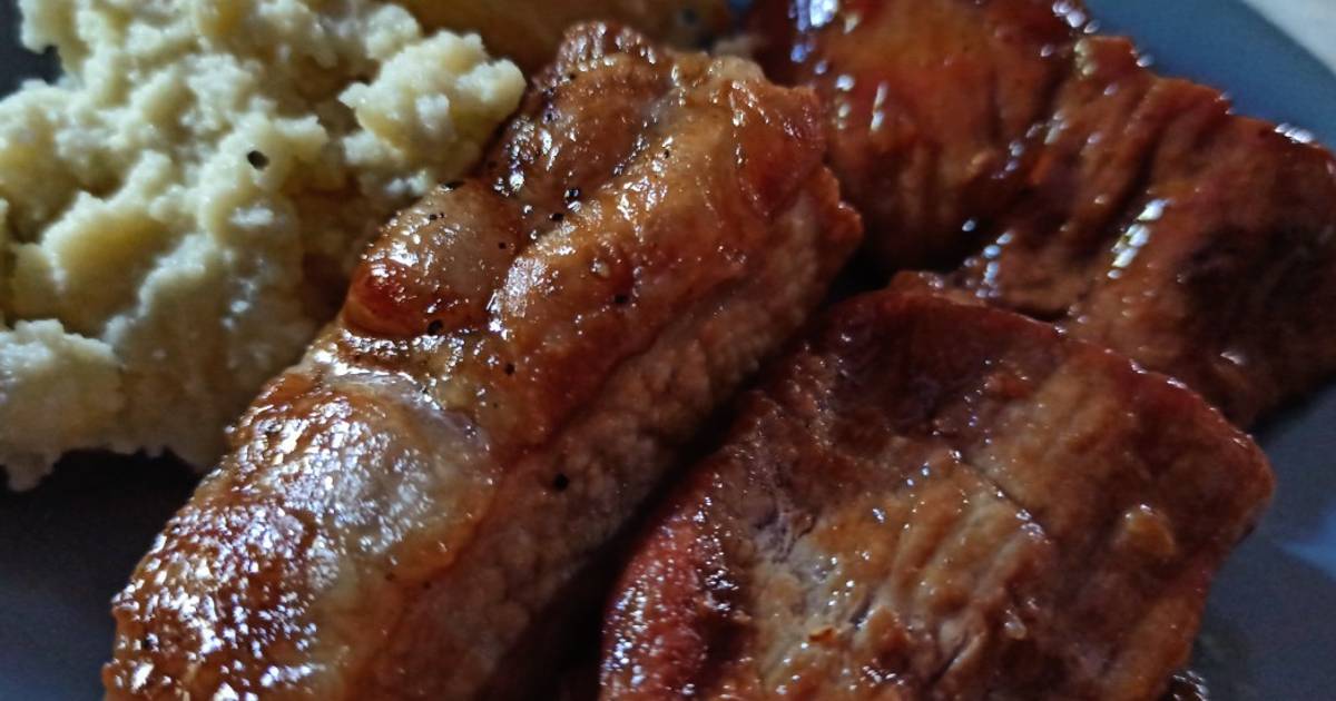 Secreto de cerdo en salsa de soja, miel y limón Receta de Marina Cookpad