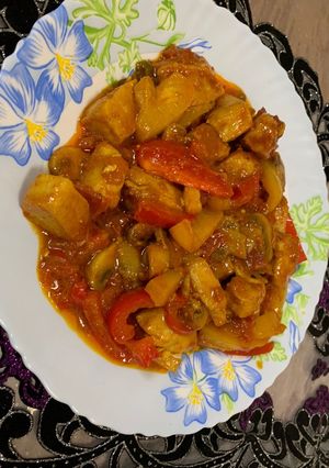 عکسی از دستور مرغ و سبزیجات