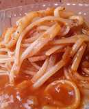 Espaguetis con salsa de tomate y vino tinto🤔🍅🍝