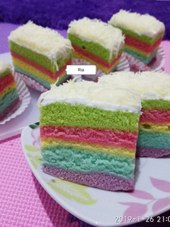 Foto resep Resep Rainbow Cake Ekonomis