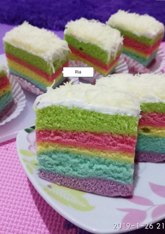 Foto resep Resep Rainbow Cake Ekonomis