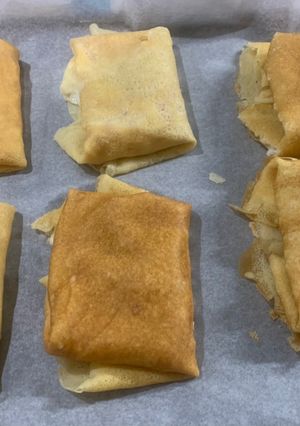 Une photo de Crêpes salées sans gluten :jambon/fromage/béchamel