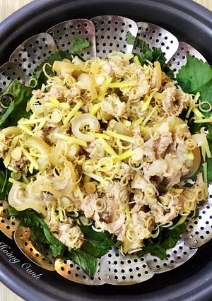 Hình của món Bê Hấp Sả Lá Tía Tô.