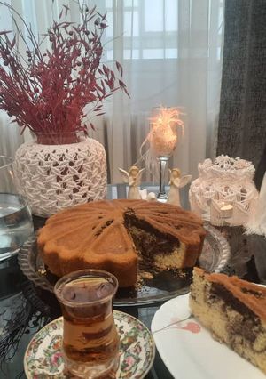 عکسی از دستور کیک شیر داغ