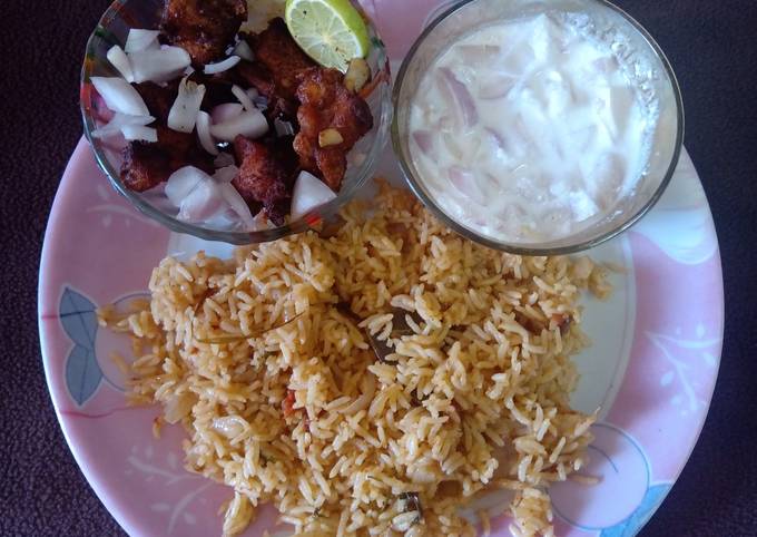 Simple Way to Make Award-winning Biriyani Style Veg Pulao with Chicken 65