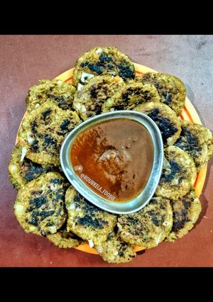 A picture of Spicy ALOO tikki/ POTATO CAKES with ketchup (with a healthier twist).