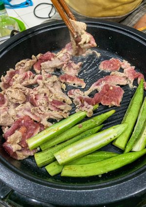 Hình của món Bò Né Đậu Bắp.