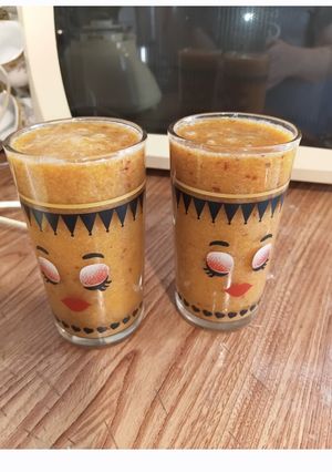 صورة لوصفة عصير الدراق والمشمش والموز