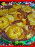 "Pie de manzana en bizcocho casera"