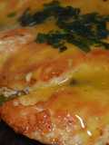 Pechugasa a la mostaza  en salsa de naranja