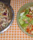 Ensalada coleslaw liviana  y mixta con frutos secos