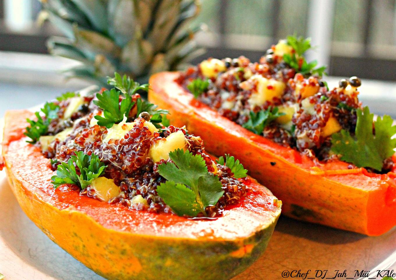 Tropical Quinoa Papaya Boats