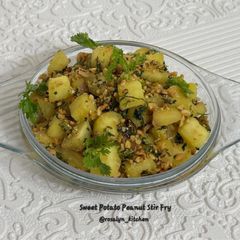 A picture of Sweet Potato Peanut Stir Fry 🥔🥜🌿.