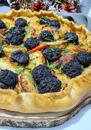 Une photo de Tarte rustique au boudin antillais