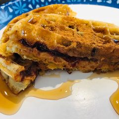 Peanut 🥜 Butter Jelly Waffles 🧇 A picture of Peanut 🥜 Butter Jelly Waffles 🧇.
