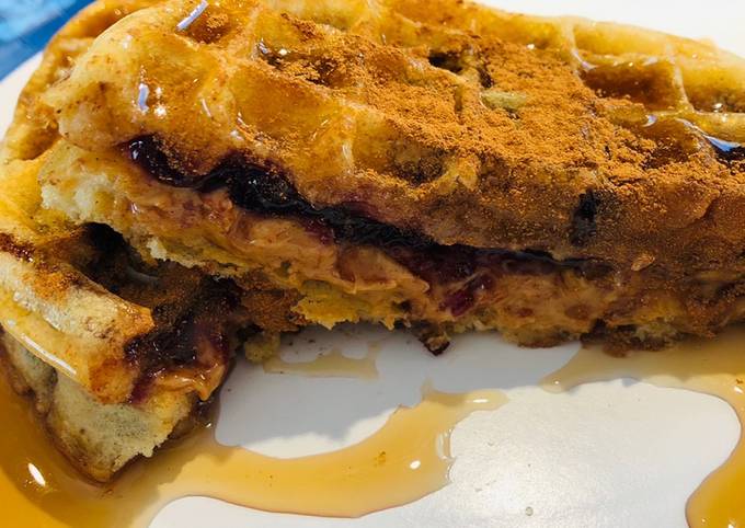 How to Make Award-winning Peanut 🥜 Butter Jelly Waffles 🧇