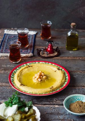 صورة لوصفة حمص بزيت الحمصي