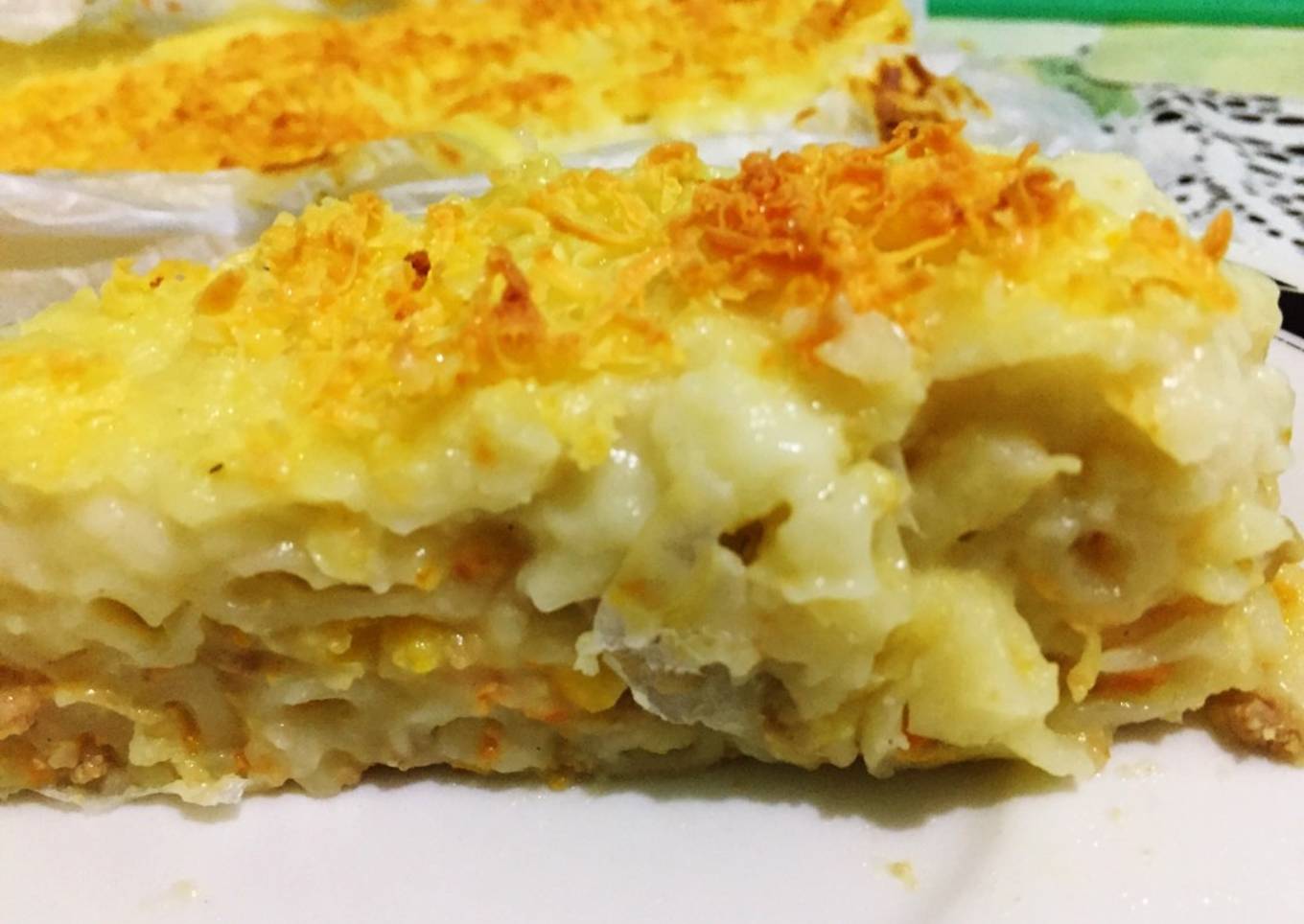 Makaroni schotel tanpa telur eggless