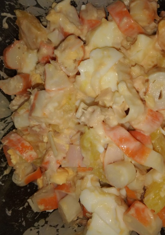 Una foto de Ensalada de palitos de cangrejo