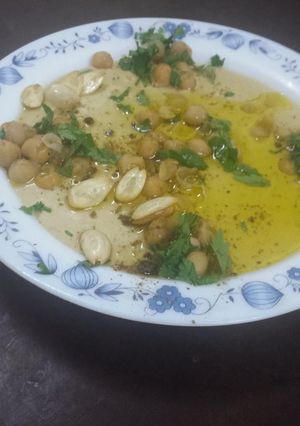 صورة لوصفة حمص بالطحينيه