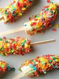 Frozen banana cereal pops