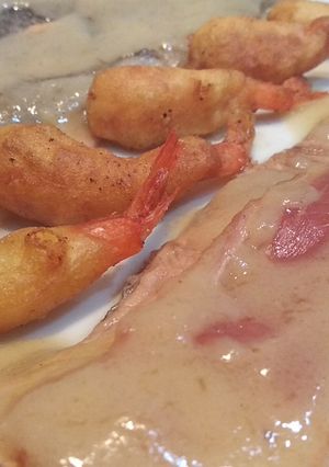 Foto principal de Trucha con bacon y gambas a la gabardina