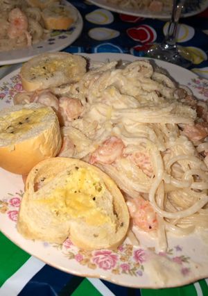 Una foto de Pastas con camarones