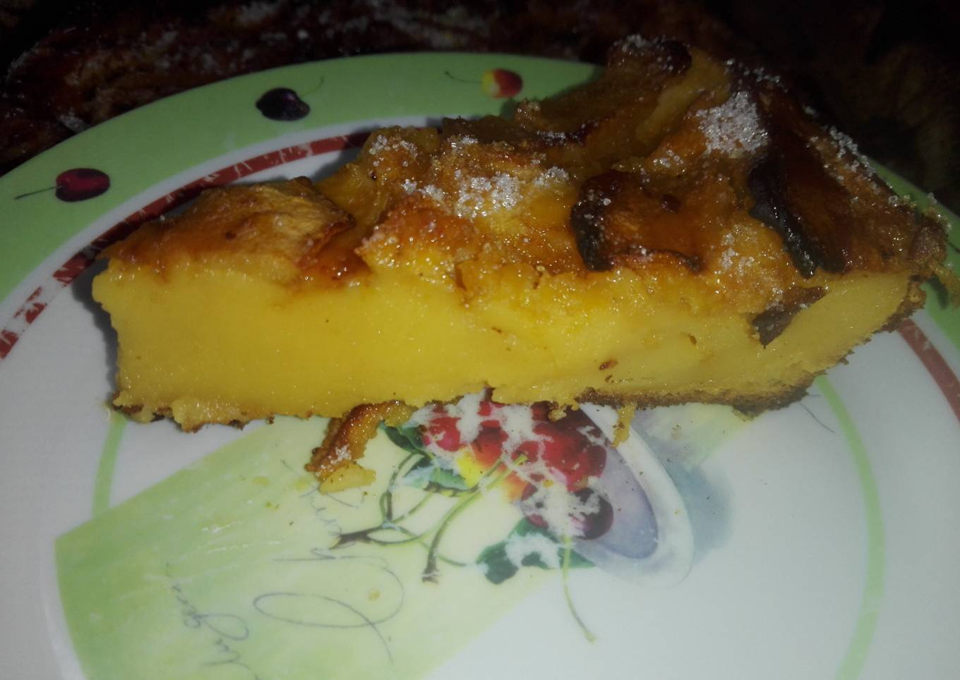 Pudding de manzana y flan en licuadora