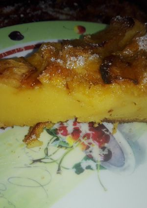 Una foto de Pudding de manzana y flan en licuadora