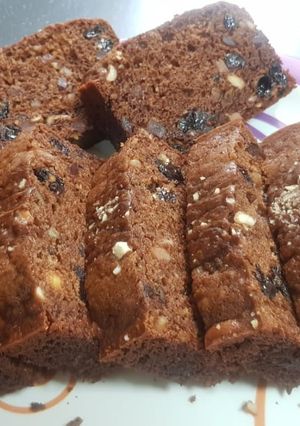 A picture of Eggless Wheat fruit cake (Christmas plum cake).