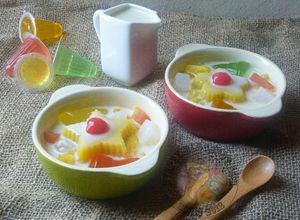 Gambar Puding Kastard Berkuah Koktail