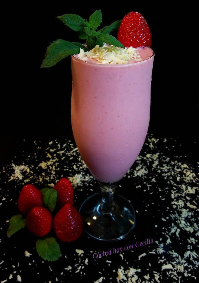Una foto de Milkshake de fresa