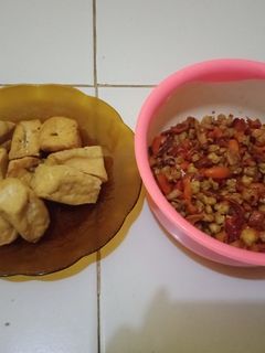 Foto resep Oseng kulit melinjo dan tahu goreng