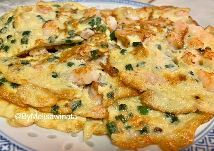 Omlet kacang panjang+udang