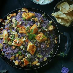 A picture of Paneer pulao /Cottage cheese Rice.