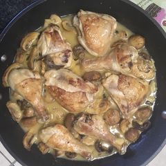 A picture of Mushrooms and Chicken.