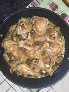 A picture of Mushrooms and Chicken.