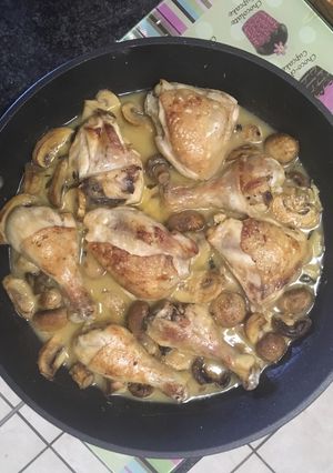 A picture of Mushrooms and Chicken.