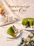 Pudding Pandan Lapis Susu Oreo