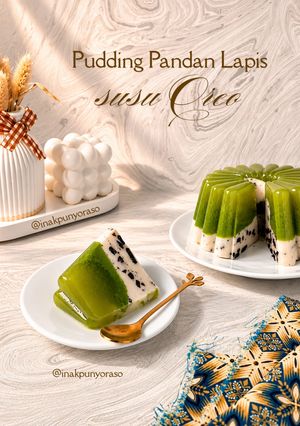 Foto resep Pudding Pandan Lapis Susu Oreo