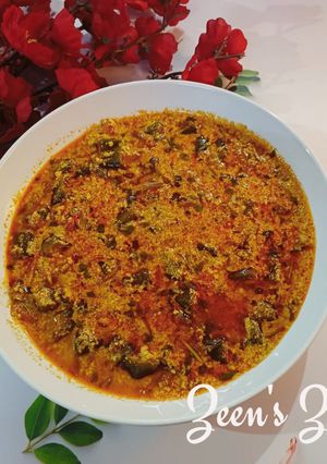 A picture of Dahi Bhindi/Okra in Yogurt.