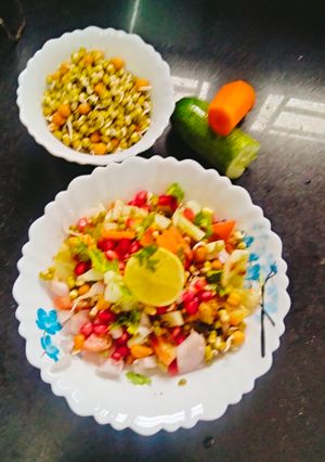 A picture of Sprouts Salad (Moong Bean and Black Chickpea Sprouts Salad) 🥗 A Nutritional Powerhouse.
