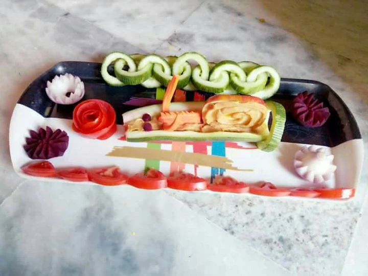 Recipe Cucumber snail or chain...And flower salad the So Delicious So Delicious