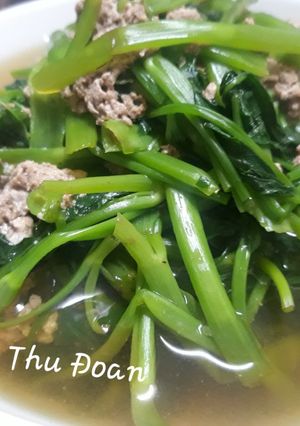 Hình của món Canh cua đồng rau muống.
