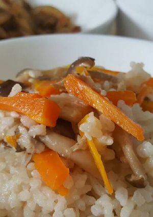 Foto resep Nasi Tim Jamur rice cooker