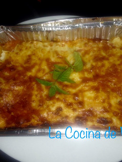 Una foto de Lasaña sin lactosa con salsa boloñesa